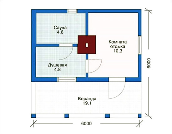 Баня с верандой