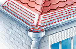 Пример обогрева крыши и водостоков.